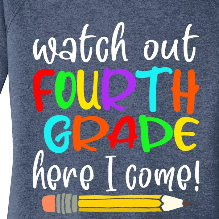 Funny Watch Out Fourth Grade Here I Come Cute Gift Women's Perfect Tri Tunic Long Sleeve Shirt