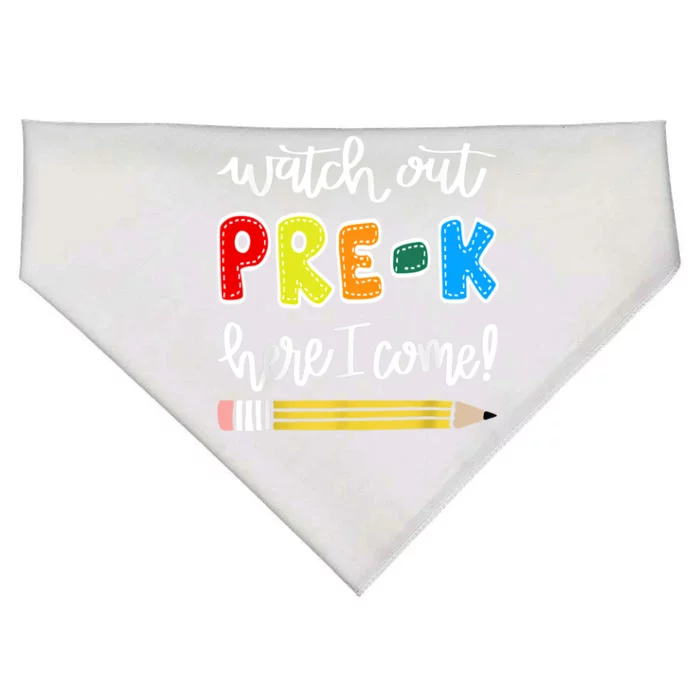 Funny Watch Out PreK Here I Come Back To School Meaningful Gift USA-Made Doggie Bandana