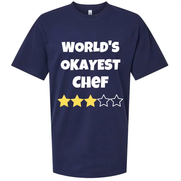 Funny Worlds Okayest Chef Cook Gift Average Star Meaningful Gift Sueded Cloud Jersey T-Shirt