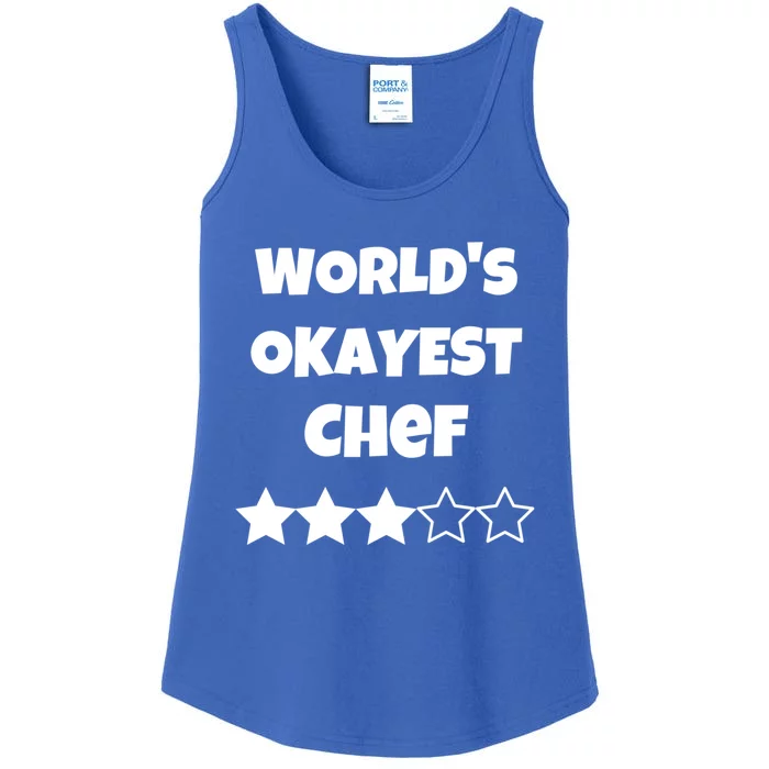 Funny Worlds Okayest Chef Cook Gift Average Star Cute Gift Ladies Essential Tank