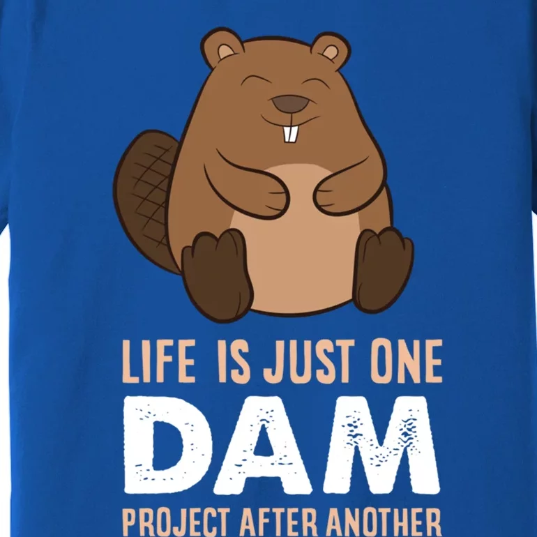 Funny Woodworking One Dam Project After Another Beaver Gift Premium T-Shirt