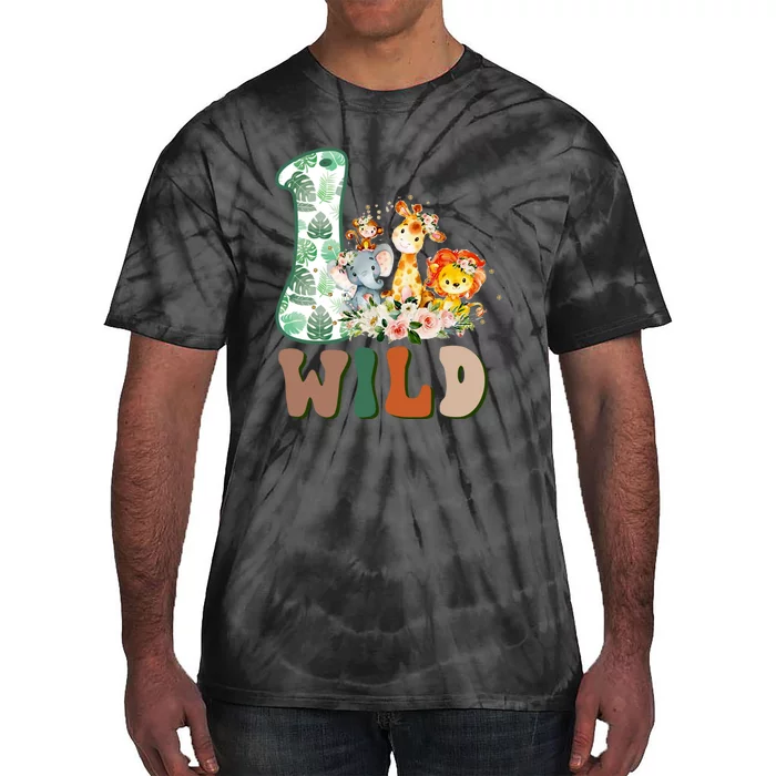 Funny Wild One 1st Birthday Safari Animal Themed Gift Tie-Dye T-Shirt