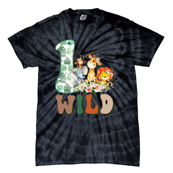 Funny Wild One 1st Birthday Safari Animal Themed Gift Tie-Dye T-Shirt