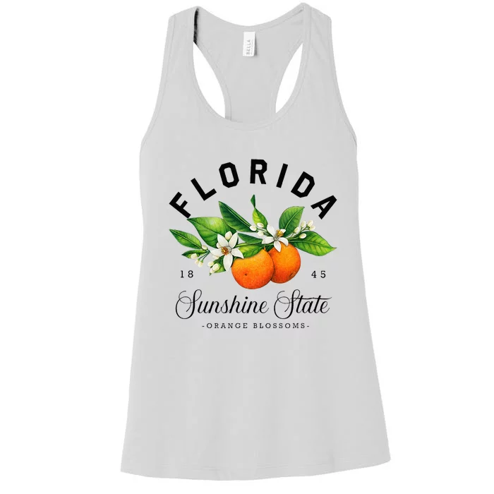 Florida Watercolor Orange Blossoms Women's Racerback Tank