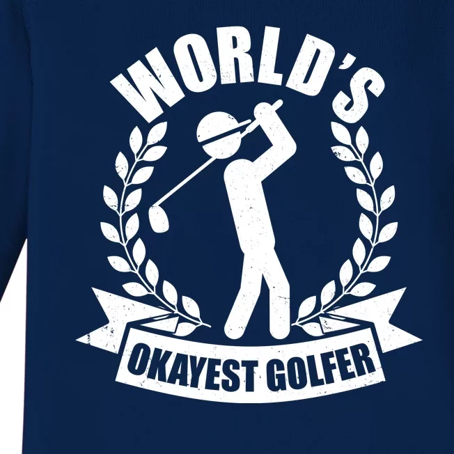 Funny Worlds Okayest Golfer Baby Long Sleeve Bodysuit