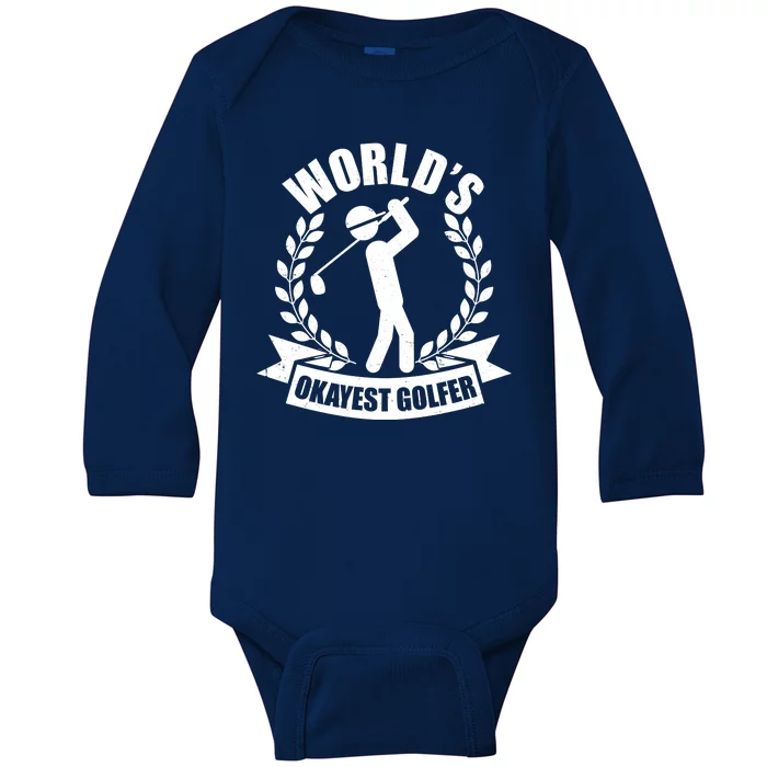 Funny Worlds Okayest Golfer Baby Long Sleeve Bodysuit