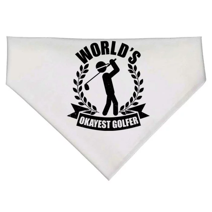 Funny Worlds Okayest Golfer USA-Made Doggie Bandana