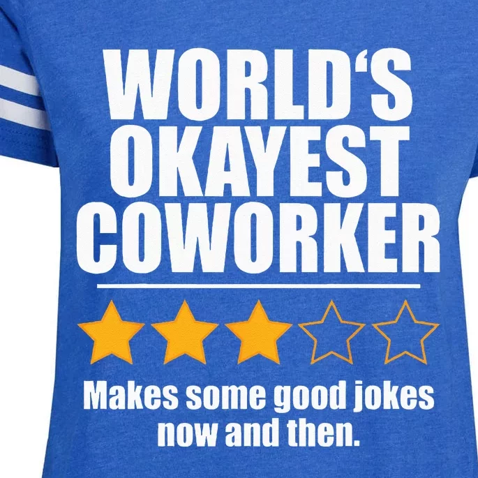 Funny Worldss Okayest Coworker Enza Ladies Jersey Football T-Shirt