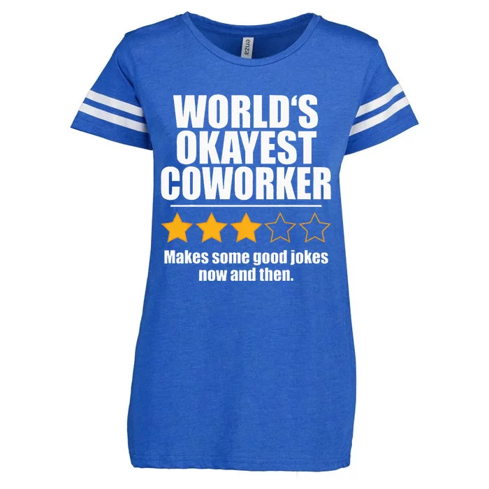 Funny Worldss Okayest Coworker Enza Ladies Jersey Football T-Shirt