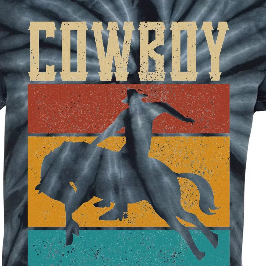 funny Western Outfits Nashville Country Rodeo Cow Kids Tie-Dye T-Shirt