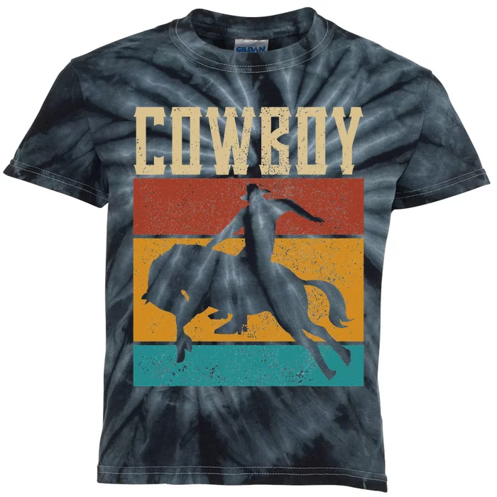 funny Western Outfits Nashville Country Rodeo Cow Kids Tie-Dye T-Shirt