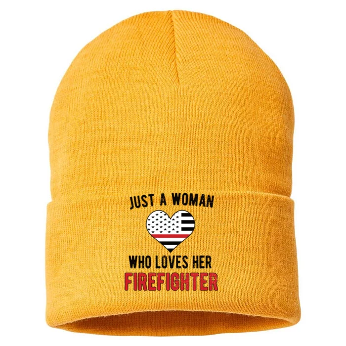 Firefighter Wife Proud Fire Wife Gift Sustainable Knit Beanie