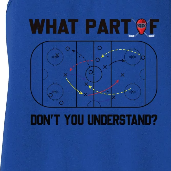 Funny What Part Of Hockey DonT You Understand Hockey Player Gift Women's Racerback Tank