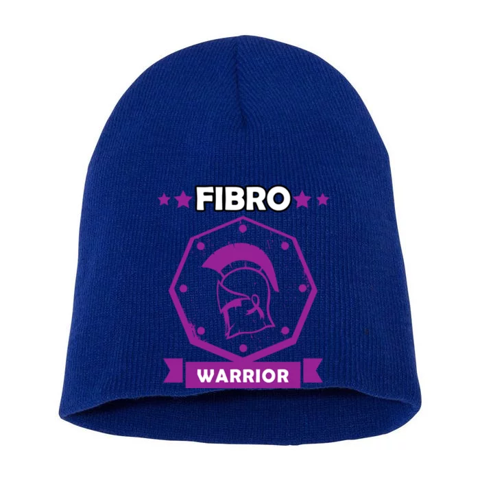 Fibro Warrior Purple Fibromyalgia Awareness Cool Gift Short Acrylic Beanie