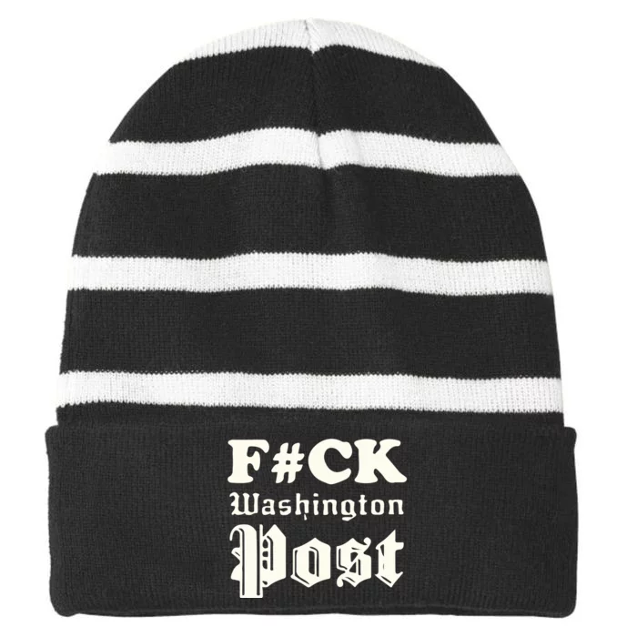 Fuck Washington Post Striped Beanie with Solid Band