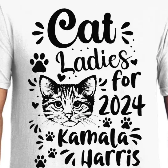 First Woman President Cat Ladies For Kamala Harris Vote 2024 Pajama Set