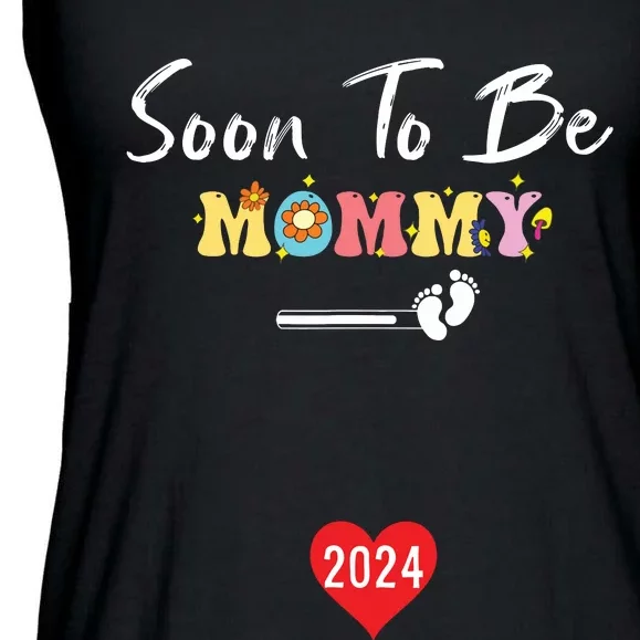 Funny Women Pregnancy Soon To Be Mommy 2024 Funny New Mom Ladies Essential Flowy Tank