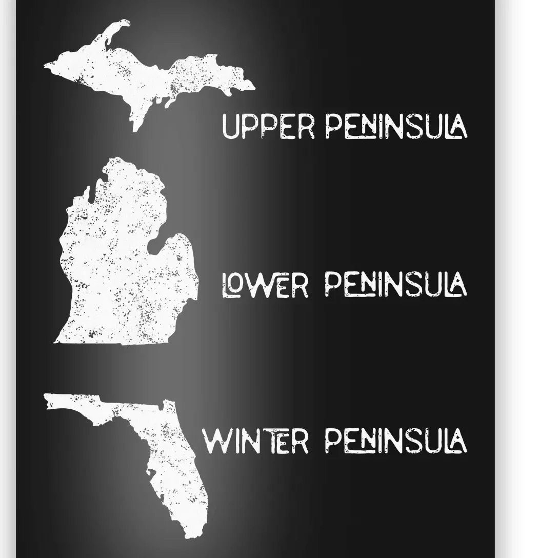 Funny Winter Peninsula Florida Vacation Michigan Michiganian Poster