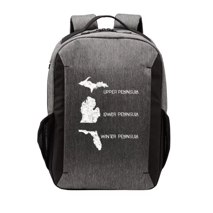 Funny Winter Peninsula Florida Vacation Michigan Michiganian Vector Backpack