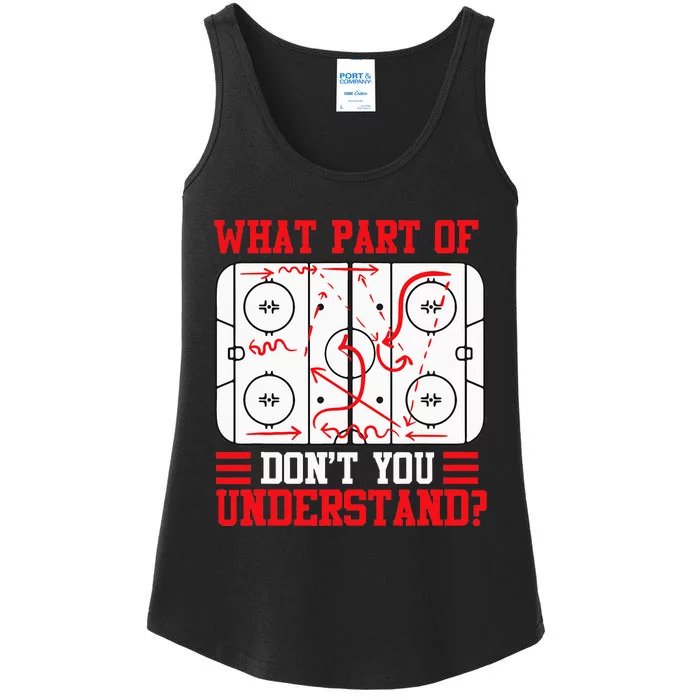 Funny What Part Of Hockey Dont You Understand Hockey Player Ladies Essential Tank