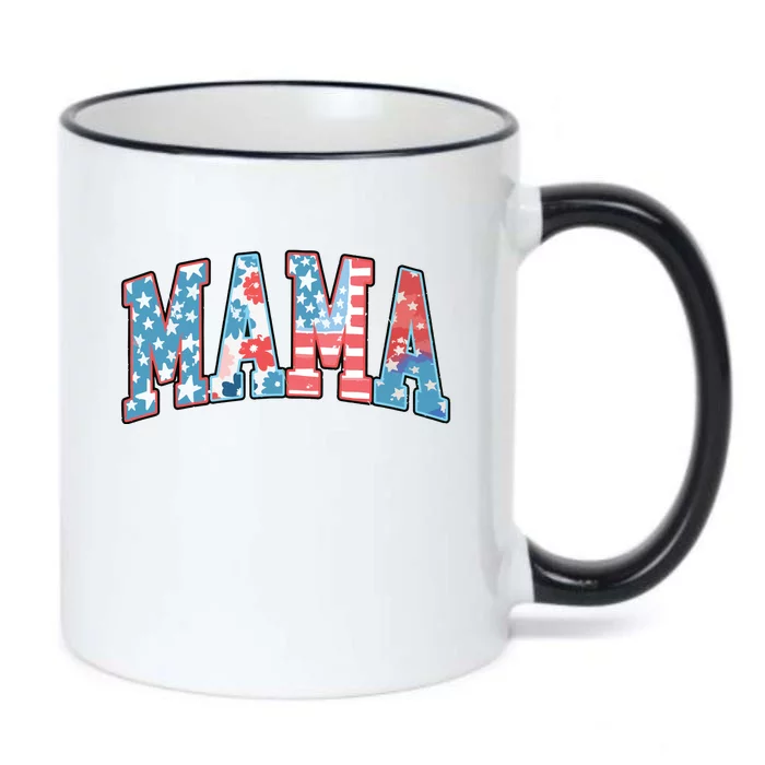 For Women Patriotic American Flag 4th Of July American Mama Black Color Changing Mug