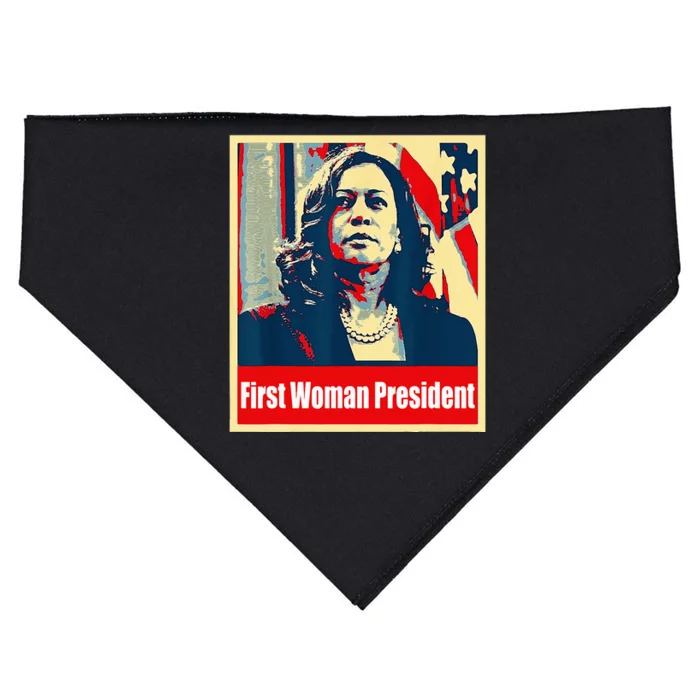 First Woman President Of America Kamala Harris 2024 USA-Made Doggie Bandana