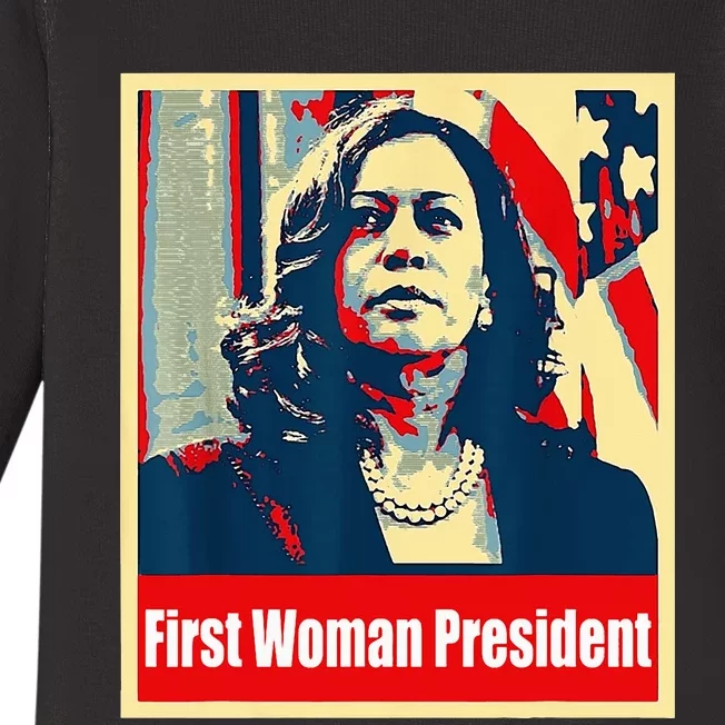 First Woman President Of America Kamala Harris 2024 Baby Long Sleeve Bodysuit