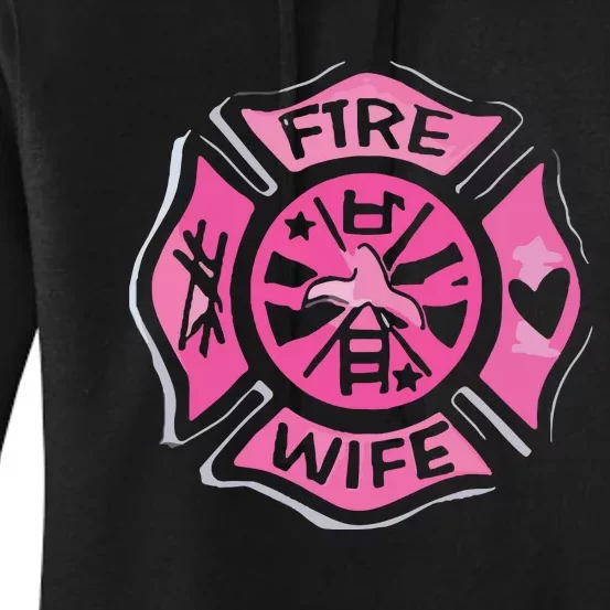 Fire Wife Proud Maltese Cross For The Wife Of A Firefighter Women's Pullover Hoodie