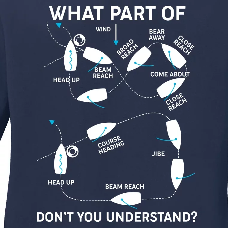 Funny What Part Of Don't You Understand Boating Expert Ladies Long Sleeve Shirt