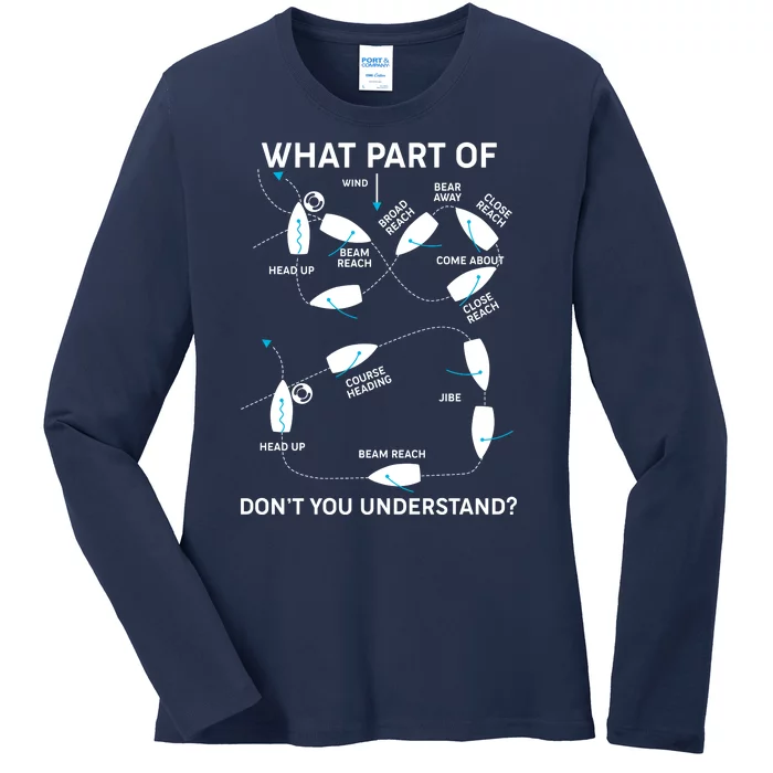 Funny What Part Of Don't You Understand Boating Expert Ladies Long Sleeve Shirt