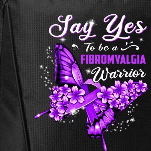 Fibromyalgia Warrior Purple Butterfly Gift City Backpack