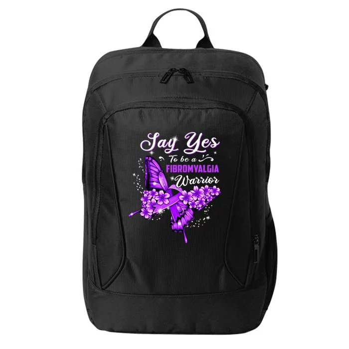 Fibromyalgia Warrior Purple Butterfly Gift City Backpack