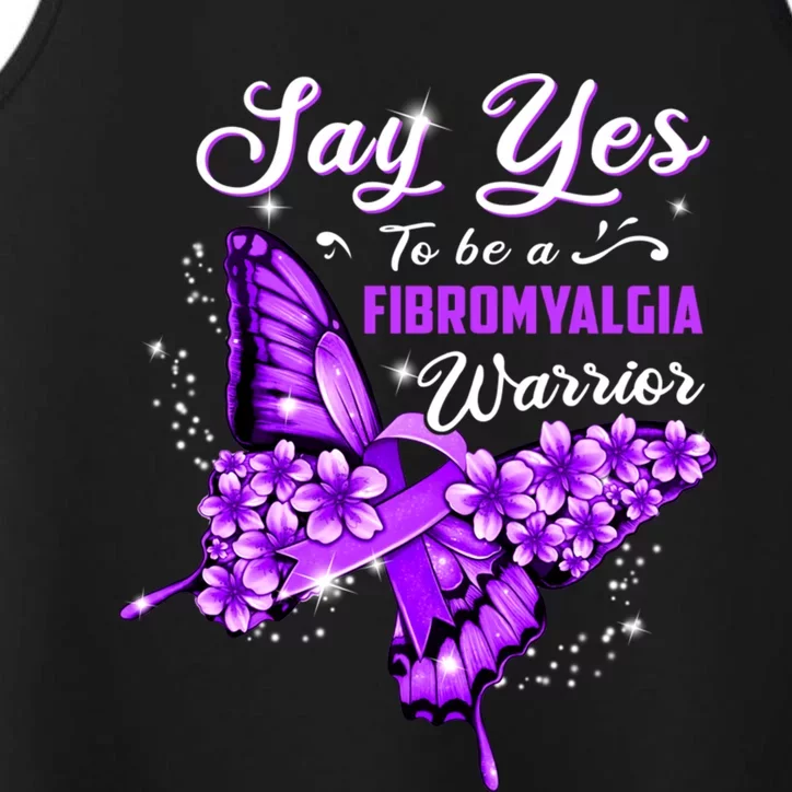 Fibromyalgia Warrior Purple Butterfly Gift Performance Tank