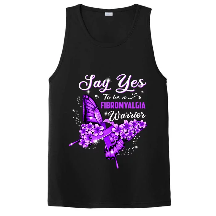 Fibromyalgia Warrior Purple Butterfly Gift Performance Tank