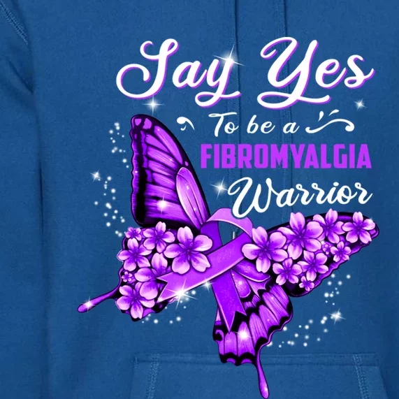 Fibromyalgia Warrior Purple Butterfly Gift Premium Hoodie