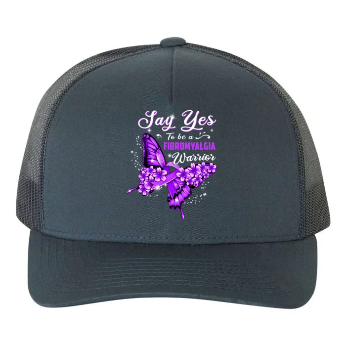 Fibromyalgia Warrior Purple Butterfly Gift Yupoong Adult 5-Panel Trucker Hat