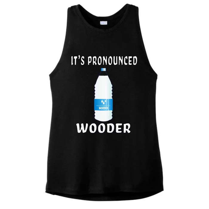 Funny Water Pronounced Wooder Jawn New Jersey Folk Ladies Tri-Blend Wicking Tank