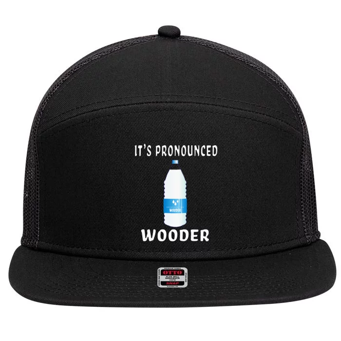 Funny Water Pronounced Wooder Jawn New Jersey Folk 7 Panel Mesh Trucker Snapback Hat