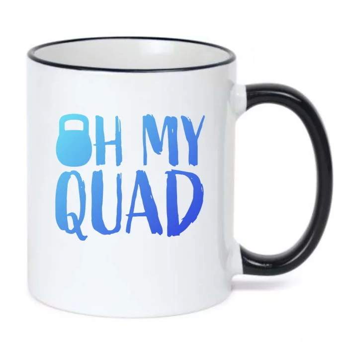 Funny Workout Quadriceps Muscles Kettlebell I Oh My Quad Gift Black Color Changing Mug