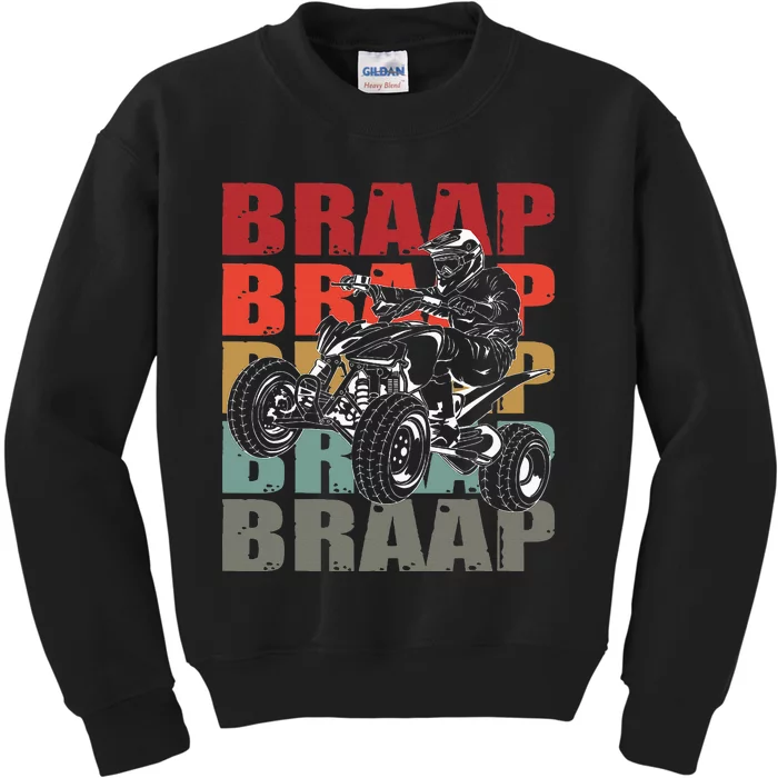 Four Wheeler Quad Riding Atv Rider Racing Vintage Gift Kids Sweatshirt