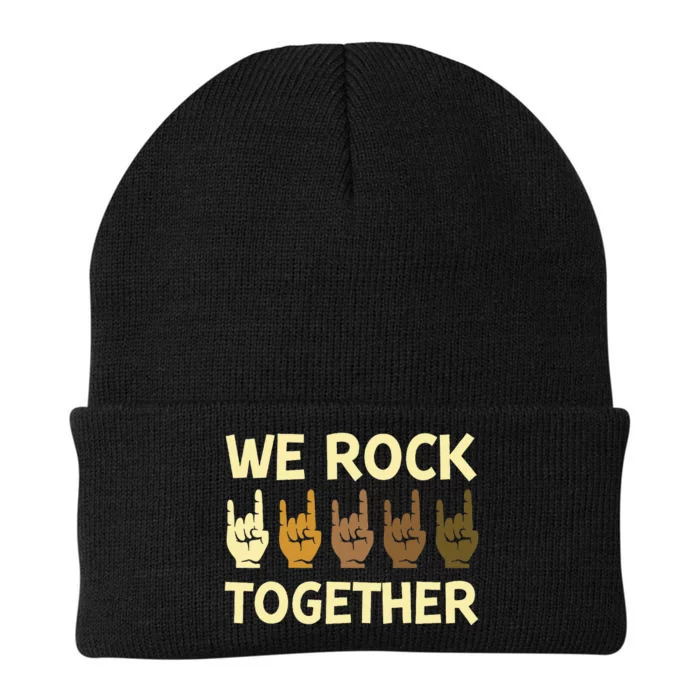 Funny We Rock Together Hands Rock Lovers Knit Cap Winter Beanie