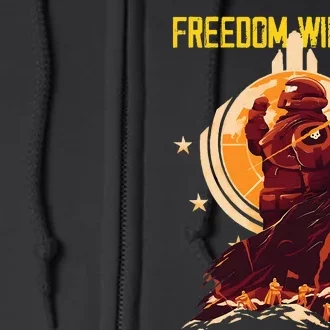 Freedom Will Rain Hell Of Diver Helldiving Lovers Full Zip Hoodie