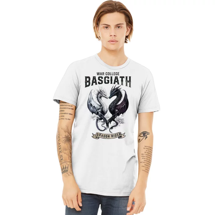 Fourth Wing Romantasy Dark Academia Dragons YA Fantasy Book Premium T-Shirt