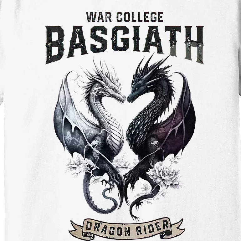 Fourth Wing Romantasy Dark Academia Dragons YA Fantasy Book Premium T-Shirt