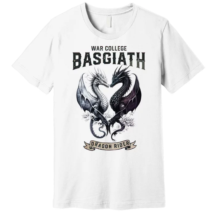 Fourth Wing Romantasy Dark Academia Dragons YA Fantasy Book Premium T-Shirt