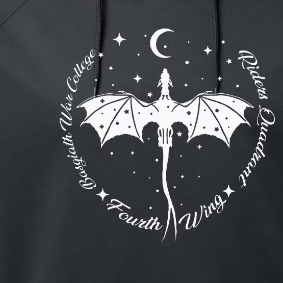 Fourth Wing Romantasy Dragons Yarros Basgiath Fantasy Book Performance Fleece Hoodie