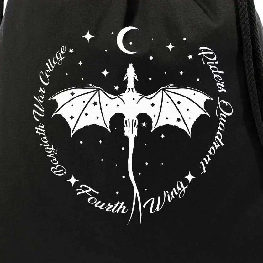 Fourth Wing Romantasy Dragons Yarros Basgiath Fantasy Book Drawstring Bag