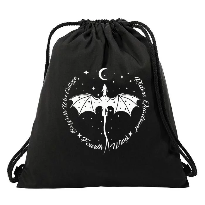 Fourth Wing Romantasy Dragons Yarros Basgiath Fantasy Book Drawstring Bag