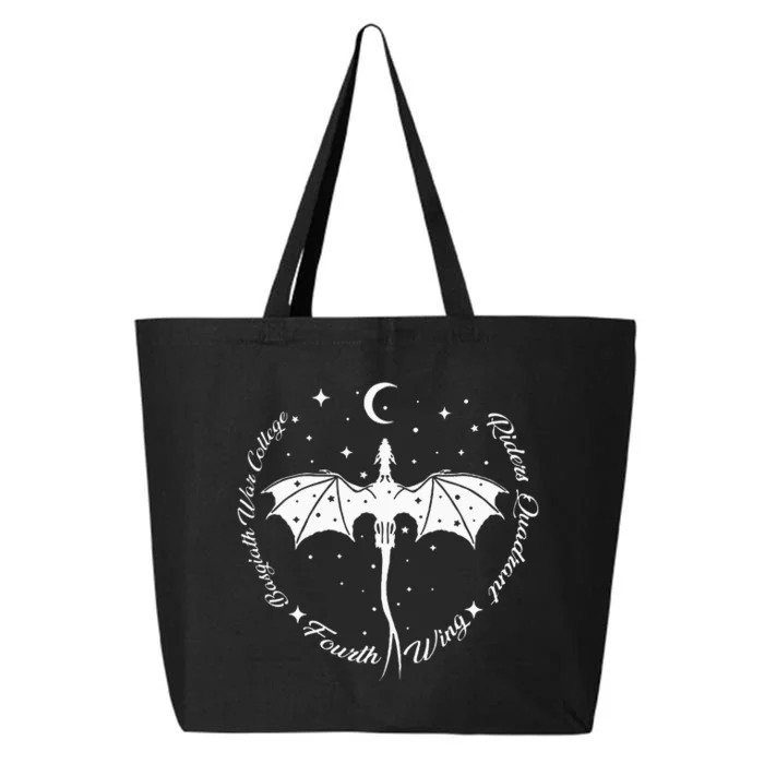 Fourth Wing Romantasy Dragons Yarros Basgiath Fantasy Book 25L Jumbo Tote