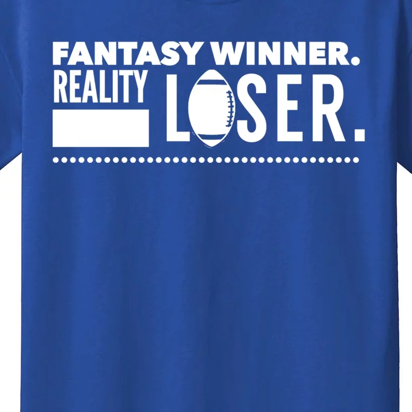 Fantasy Winner Reality Loser Fantasy Football Champion Gift Kids T-Shirt